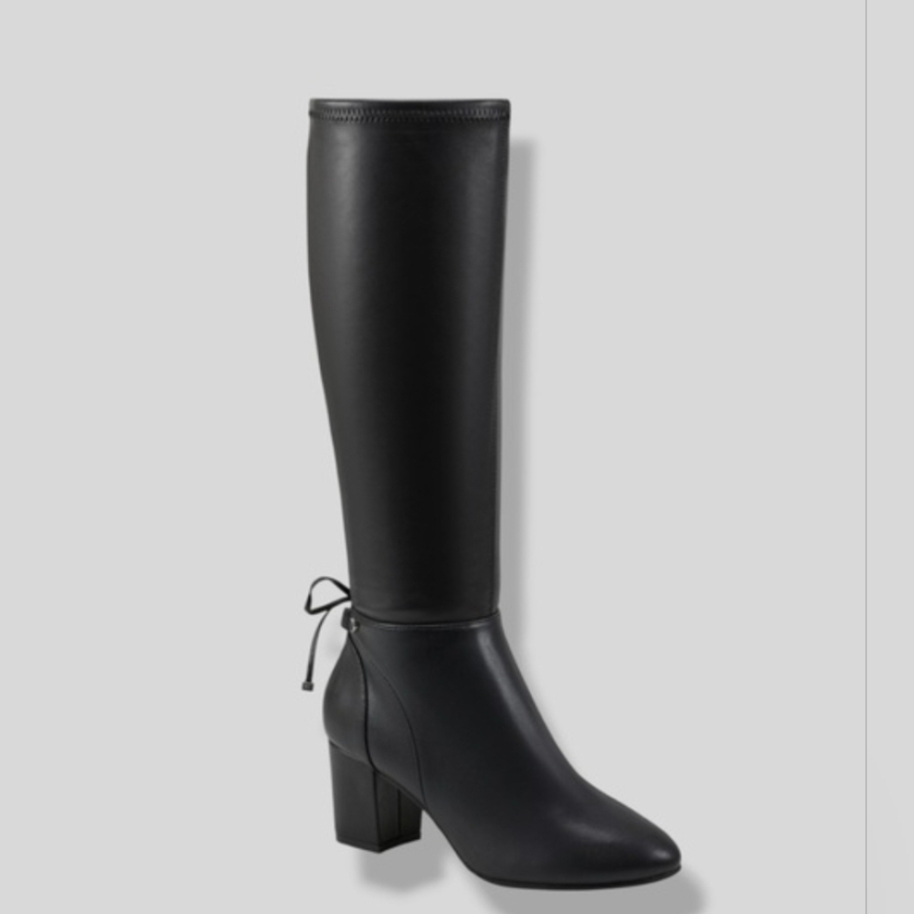 Charter Club Jaccque Black Knee-High Stretch Block Heel Boots Size 9